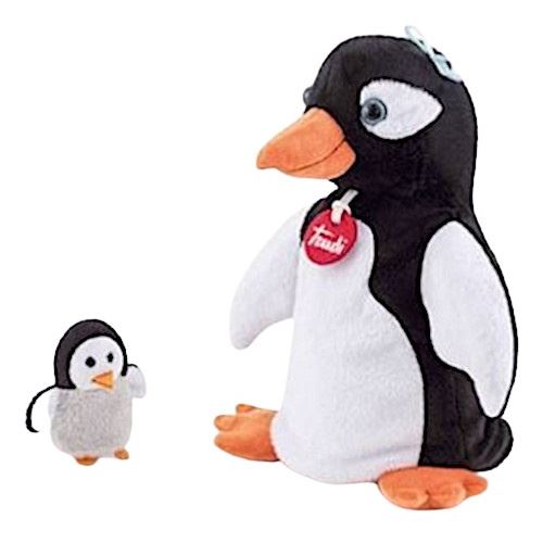Trudi marionnette à main Pingouin 24 cm en peluche noir/blanc 2 pièces