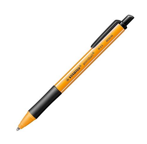 STABILO Lot de 3 Stylos Bille R&eacute;tractable POINTBALL Trac&eacute; 0,5 mm Noir