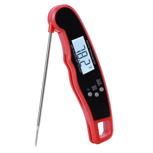 Thermomètre Électronique Numérique de Cuisson Étanche - Rouge