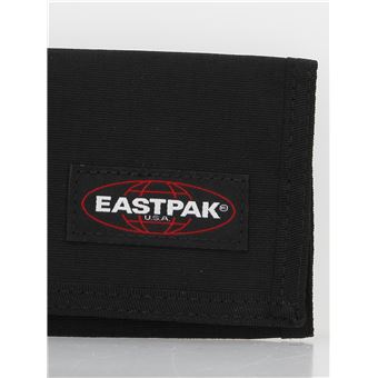 Eastpak Crew Single Wallet – Black Leather, Men's Bi-Fold