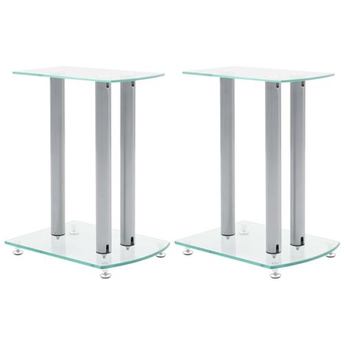 vidaXL Speaker standaard Vocal zwart glas 2 st