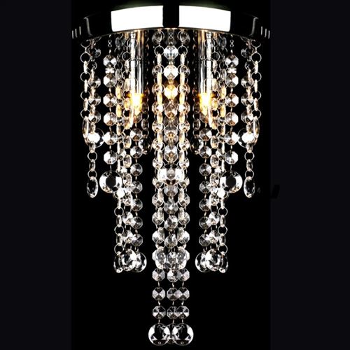 Plafondlamp met kristallen kralen (wit / metaal)