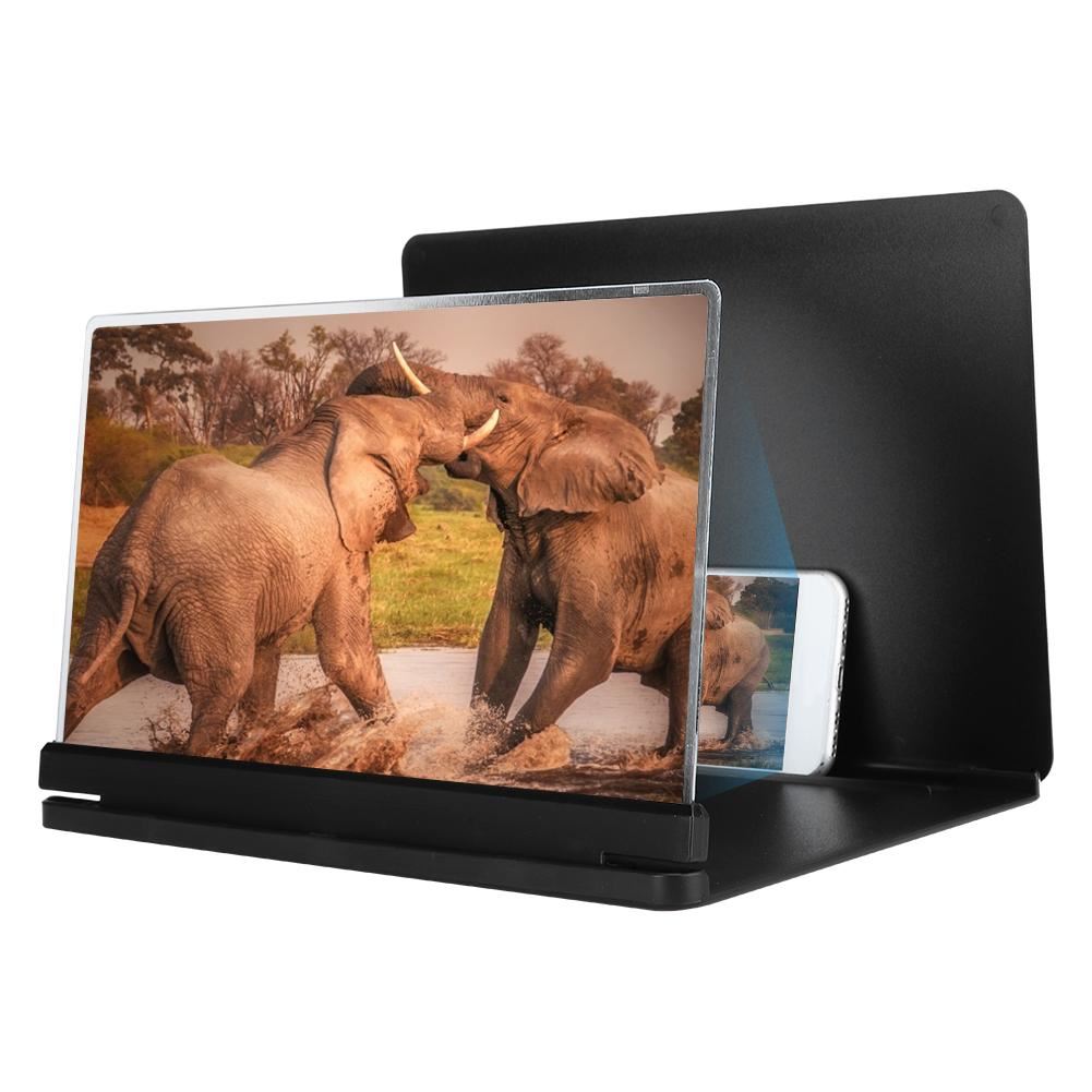 Loupe D'Écran 12 Pouces 3D Pour Smartphone - Support Pliable, Visionnage Confort, Anti Lumière Bleue