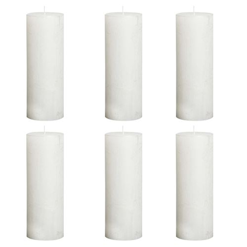 Bolsius Bougies pilier rustiques 6 pcs 190x68 mm Blanc