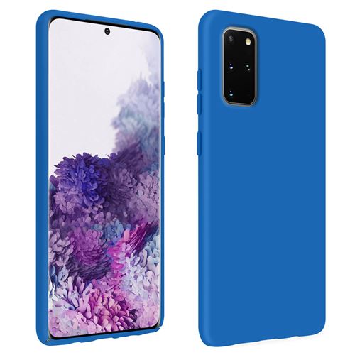Avizar Coque pour Galaxy S20 Plus Semi-rigide Soft Touch Compatible QI Bleu