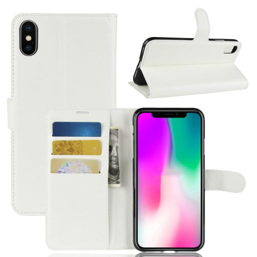 Etui coque en cuir Folio Portefeuille anti-choc pour Samsung Galaxy A30S - Blanc