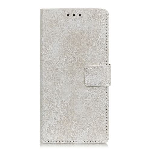 Etui en PU crazy horse vintage blanc pour votre Motorola P40 Power