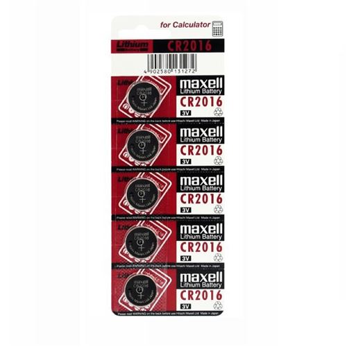 Pile - Maxell - Bouton CR2016, 5 pièces ( Accessoire alimentation ) -