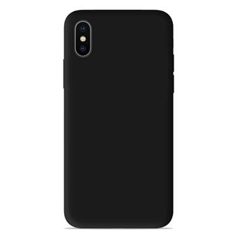 Coque silicone unie Mat noir compatible pour iPhone X, Apple iPhone XS – Protection fine et antichoc - 1
