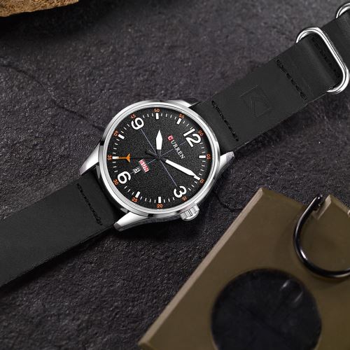 Mouvement Quartz Quartz Sport Argent+Blanc Montre Homme