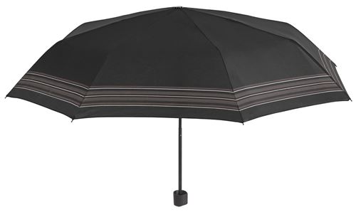 Perletti mini parapluie rayé 54 cm microfibre noir/marron