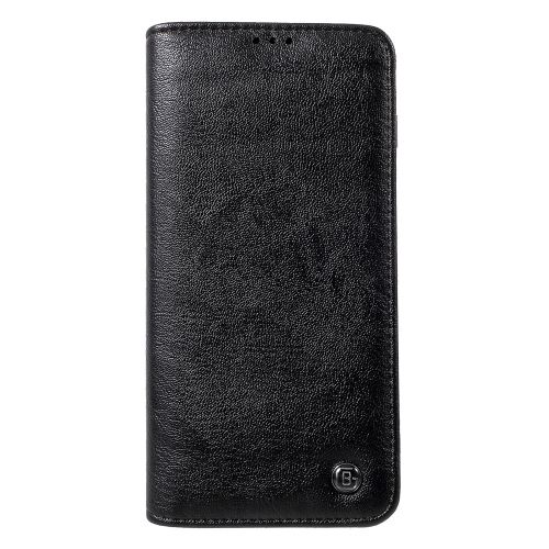 Etui en PU série kala porte-cartes crazy horse porte-cartes/support noir pour votre Samsung Galaxy S10