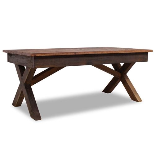 Vidaxl Brun Table Basse Bois De Récupération Massif 110 X 60 X 45 Cm