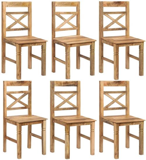 vidaXL Chaises de salle à manger 6 pcs Bois de manguier solide