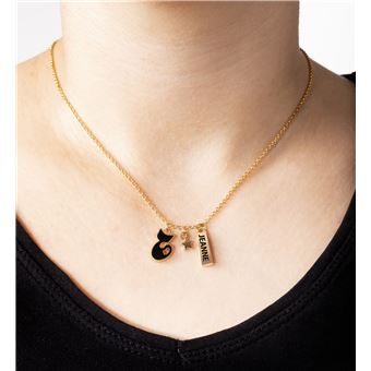 Pendentif Gravé "Lucile A Jeanne" Avec Pierre Bleue - Occasion - État D'usure Visible (voir Photos)