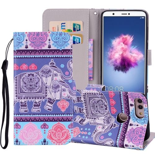Huawei P Smart / Enjoy 7s Housse Etui Cuir Pu Elephant Als89037