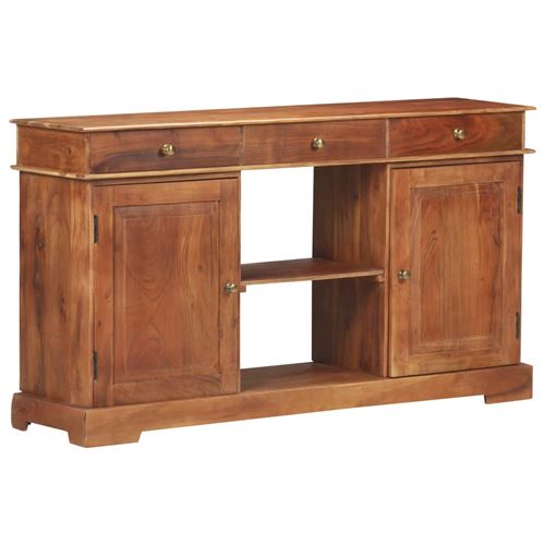 Buffet en bois d'acacia solide 135x35x75cm