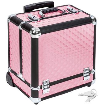 Malette Trolley Valise Esthetique Coiffure Maquillage Pro Rose