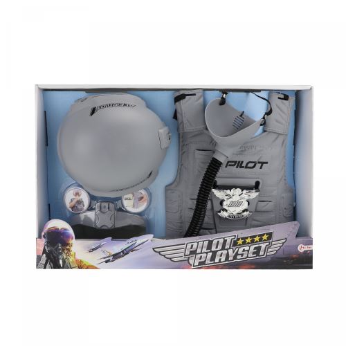 Toi-Toys kit robe de pilote de chasse gris 4-pièces 122/128