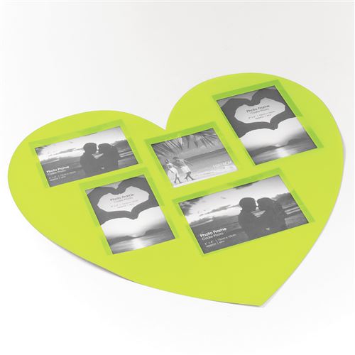 Set de table photos coeurs 45 x 41 cm polypropylene souvenirs Vert