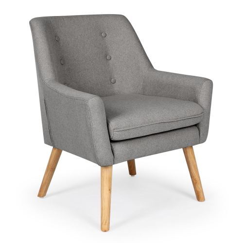 Fauteuil scandinave Gustav tissu Gris