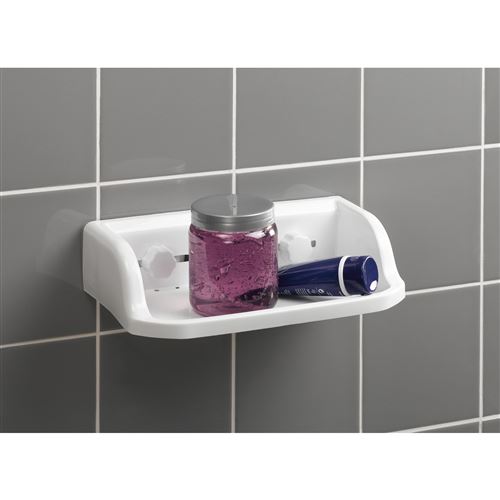 L3c Blanc Etagere De Douche A Ventouses Fortes Plastique