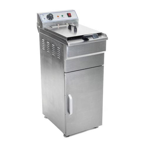 Friteuse haute acier inox 1 bac 16 litres cuve amovible avec minuterie professionnelle