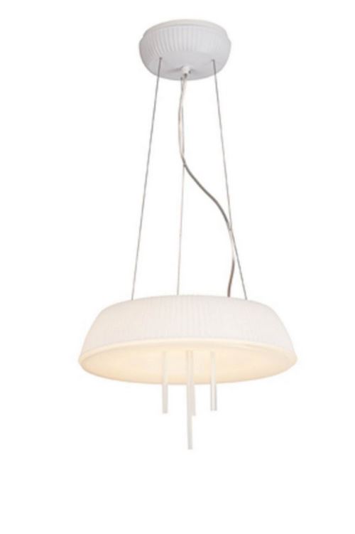 HOMEMANIA Lustre Erva - Lampe à Suspension - de Plafond, Murale - Blanc en Verre, Ø 36 120 cm, LED 14 W - 1470 Lumen