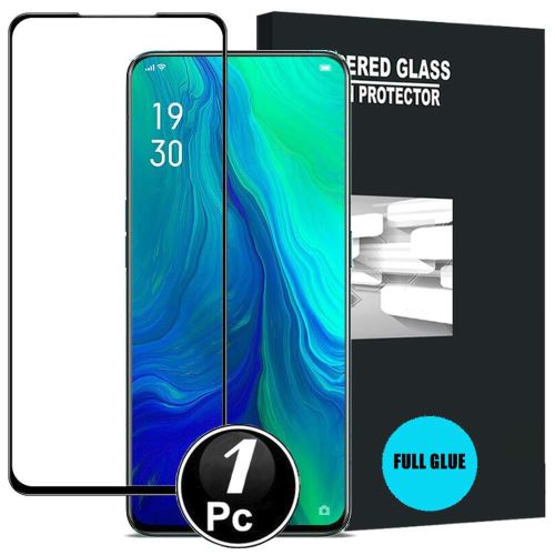 Oppo Reno 10x Zoom Vitre protection d'ecran en verre trempé incassable protection integrale Full 3D Tempered Glass FULL GLUE - [X1-Noir]