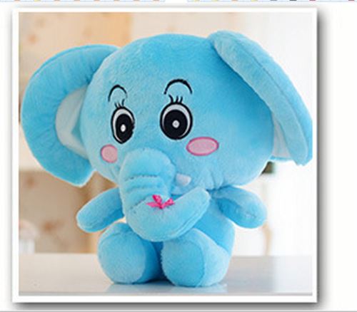 Peluche jouet éléphant doux 30 CM bleu