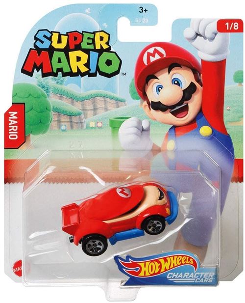 Hot Wheels super mario - Véhicule en métal 1/64 - Personnage Mario