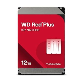 WD Red Plus WD120EFGX - Disque dur - 12 To - interne - 3.5" - SATA 6Gb/s - 7200 tours/min - mémoire tampon : 512 Mo - 1