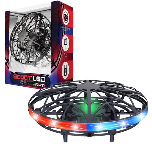 Mini UFO Drone pour Enfants Wafenso Jouet Volant Ball Flying Ball avec Lumière Led-Noir