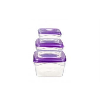 Boîtes de rangement Tupperware (3 pièces) (650 ml, 1L, 1,8L