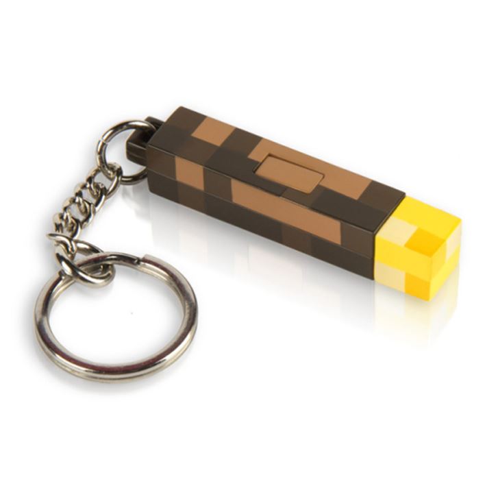 Porte-clé Lampe Torche Minecraft - LED Rechargeable USB - Figurine Lumineuse - Neuf