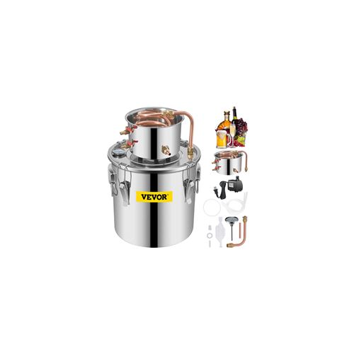 VEVOR Distillateur Alambic Chaudière à Spiritueux 11,4L Distillateur Eau Alcool