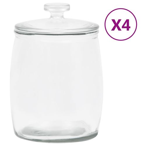 vidaXL Pots de conservation en verre avec couvercle 4 pcs 8000 ml