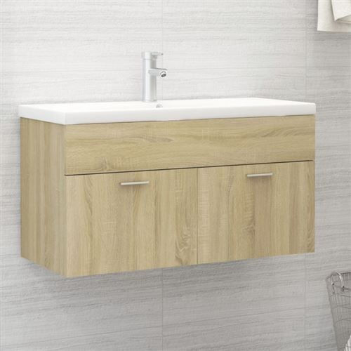 vidaXL Armoire d'évier Chêne sonoma 90x38,5x46 cm Aggloméré