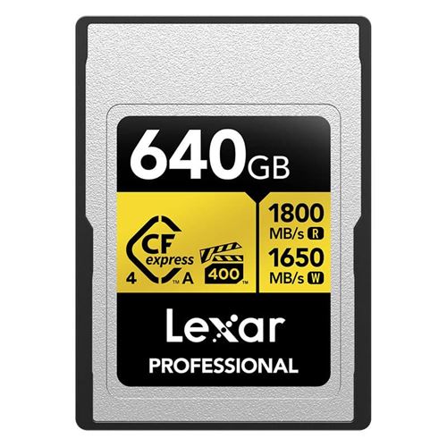 Lexar carte cfexpress pro type a gold 4.0 series 640gb r1800/w1650mb/s - vpg400