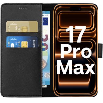 Housse Portefeuille Magnétique Pour IPhone 17 - Protection Cuir PU, Support Inclinable, 2 Emplacements Cartes - 6