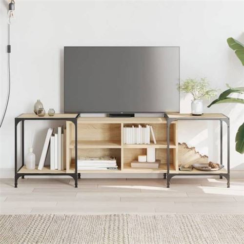 VIDAXL - Meuble TV - Chêne Sonoma - 153x37x50 cm - Image 2