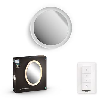 Philips White Ambiance ADORE Applique miroir salle de bain GM compatible Bluetooth 1x40W - Blanc (télécommande incluse), compatible Bluetooth - 1
