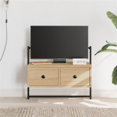 vidaXL Meuble TV mural chêne sonoma 60,5x30x51 cm bois d'ingénierie