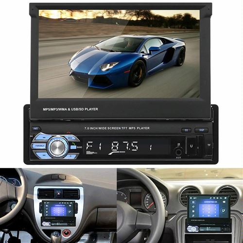 Autoradio Électrique Rétractable 7 Pouces Bluetooth MP5 Mains Libres Recul HD YONIS