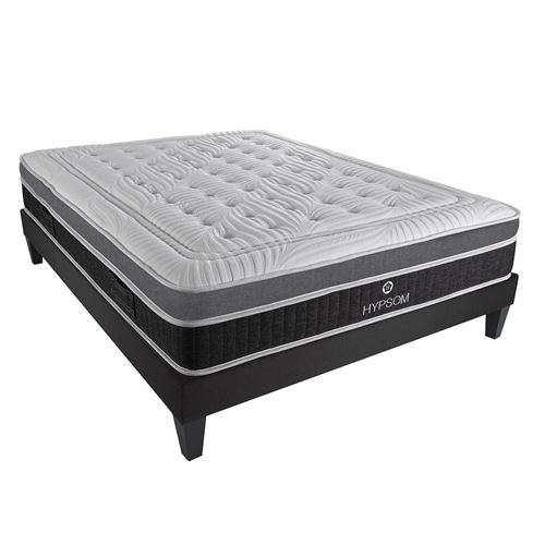 HYPSOM - Ensemble ELEGANCE 140x200 cm - Matelas M&eacute;moire de forme + Sommier Bois - Ferme