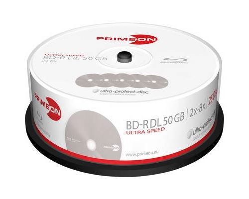 Primeon 2761318 Blu-ray BD-R DL vierge 50 GB 25 pc(s) tour revêtement anti-rayure