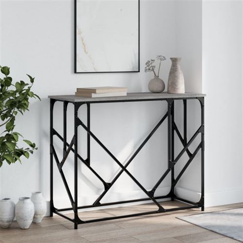 vidaXL Table console sonoma gris 100x40x80 cm bois d'ingénierie