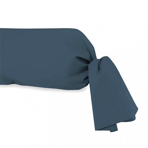 Taie de traversin en coton 57 fils 45x135 cm UNI bleu canard, par Soleil d'ocre