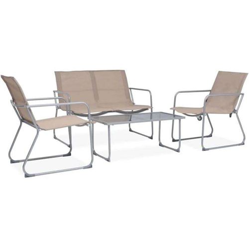 Vidaxl Salon De Jardin 4 Pcs Taupe - Image 2