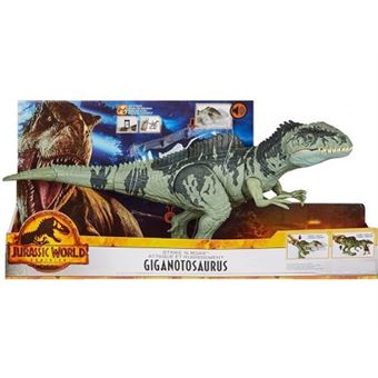 Grand dinosaure giganotosaurus 55 cm - articulé et sonore - jurassic world - dino attaque supreme - set animaux préhistorique + 1 carte - 1